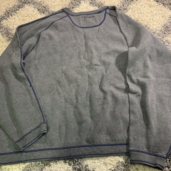 Tommy Bahama Relax Sweater Mens Small Gray Casual Crew Neck Pullover - Picture 4 of 5